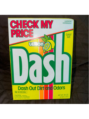 Vintage NOS 1989 Procter & Gamble Lemon Dash Laundry Detergent Full Box Prop